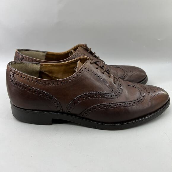 Crockett & Jones Canterbury Wingtip Oxford Men Size 9 E Wide Brown Brogue Shoes - Picture 1 of 10